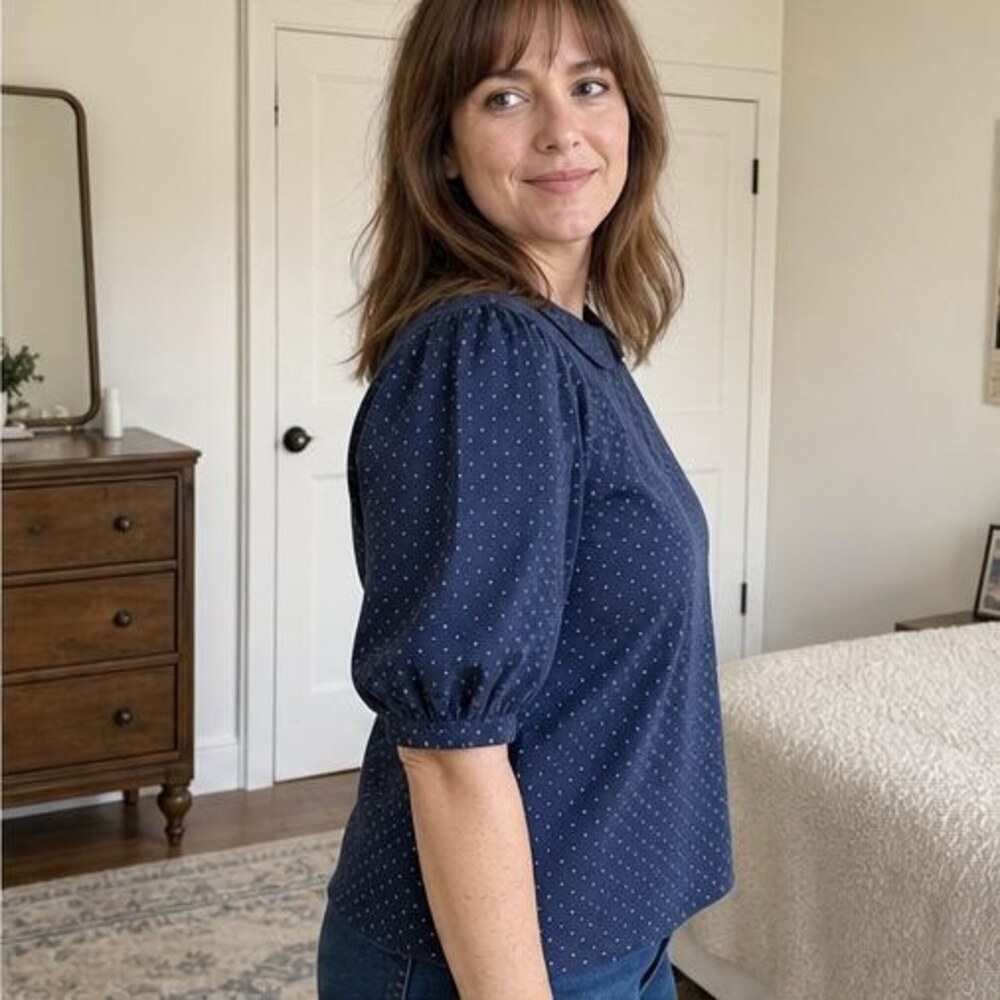 Charcoal Ruffle Blouse - Picture 3 of 6